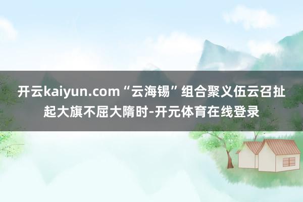 开云kaiyun.com“云海锡”组合聚义伍云召扯起大旗不屈大隋时-开元体育在线登录